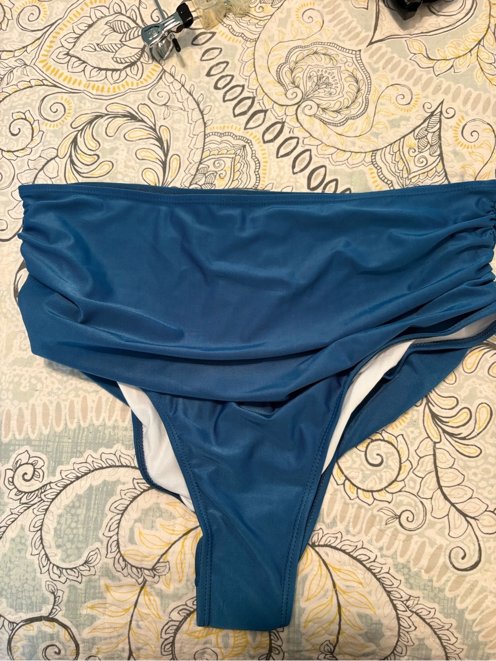 High-Waist Women’s Swim Bottoms in Teal